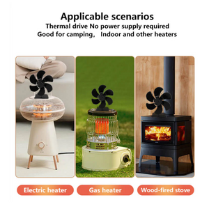 6 Blade Thermal Powered Wood Stove Fan